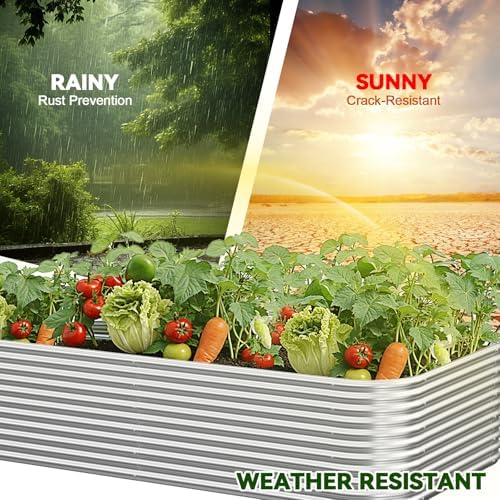 2 Pack Tall 6x3FT Corrugated Galvanized Steel Raised Garden Bed