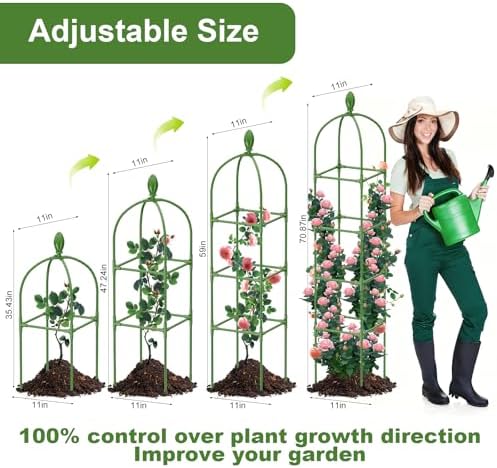 2 Pack Garden Obelisk Trellis, 70IN Tall Plant Support for Climbing