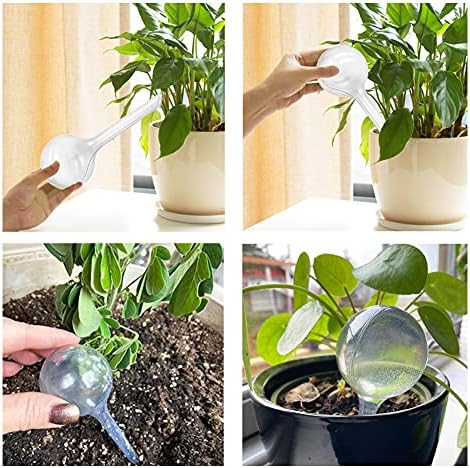 Irrmshr 10 Pack Clear Plant Watering Globes,Plastic Self Watering Bulbs for Indoor Plants,Garden Water Device Automatic Plant Waterer Indoor Outdoor