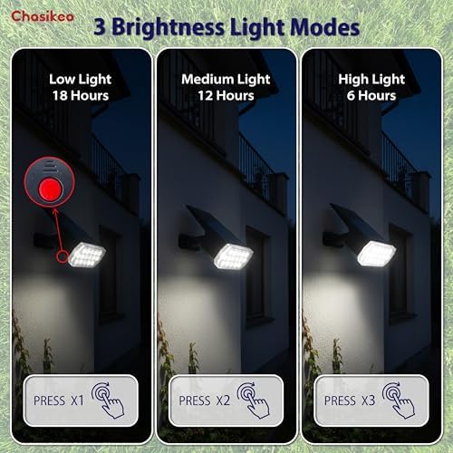 Solar Lights Outdoor Waterproof, 3 Lighting Modes Solar Spot Lights Outdoor