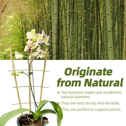 16Inch 5Pack Bamboo Trellis for Climbing Plants, Garden Ladder Trellis