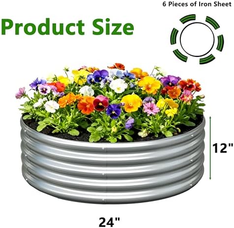 2PCS 3x3x1FT Galvanized Metal Raised Garden Bed,Outdoor Planter Box for Vegetables