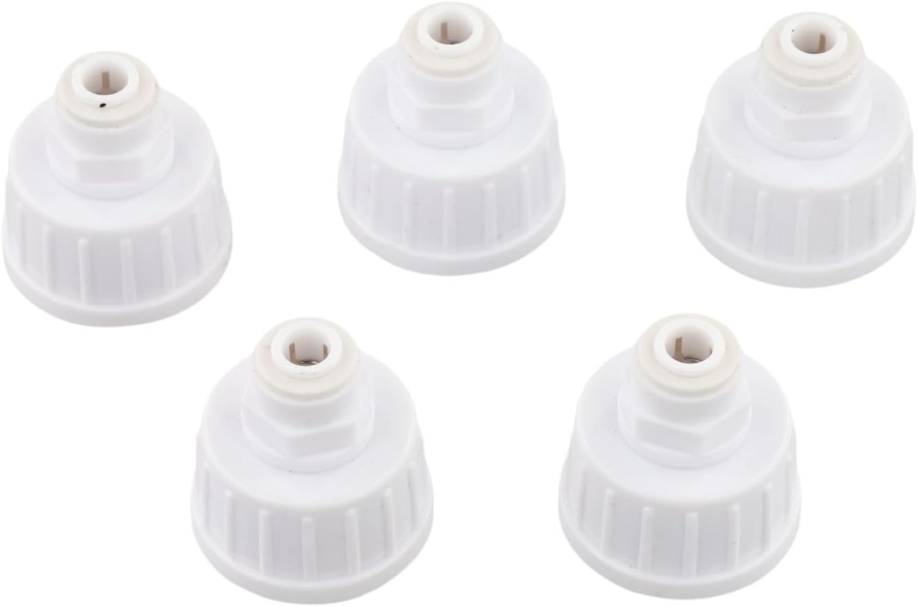 5 Pack Irrigation Connectors Atomization Joint Garden Watering System Adjustable Spray Fittings Black and White 5PC Set(Black)