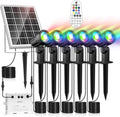 MEIHUA Solar Spot Lights Outdoor Color Changing, 6 in 1 Landscape Lighting