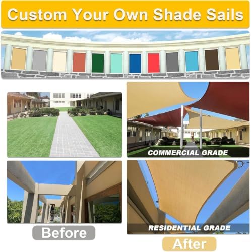 KANAGAWA 24'X24' Grey Sun Shade Sail Curved Rectangle