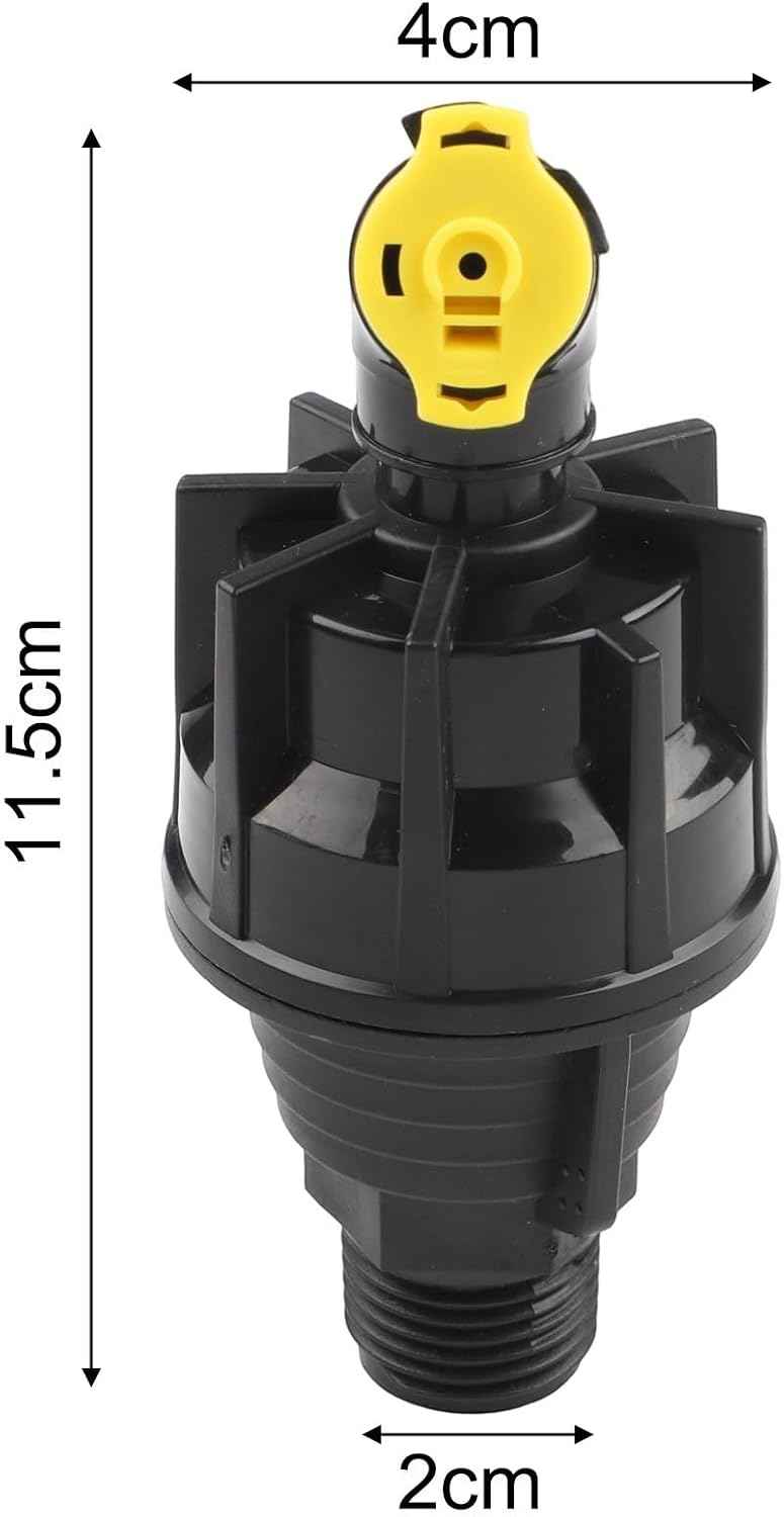 360 Degree Rotating Lawn Sprinkler, Automatic Garden Irrigation Nozzle with Adjustable 180-360° Spray Range, Uniform Water Distribution for Farm Orchard Nursery, Yellow, DN15 Interface(nozzle)