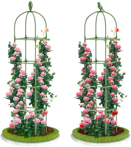 2 Pack Garden Obelisk Trellis, 70IN Tall Plant Support for Climbing