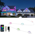 Honche Permanent Outdoor Lights Halloween Decor House Eave Lights Ground Lights Outdoor for Holiday,Party, Daily,Multicolor (mulito Color, 54ft with 36 Lights)