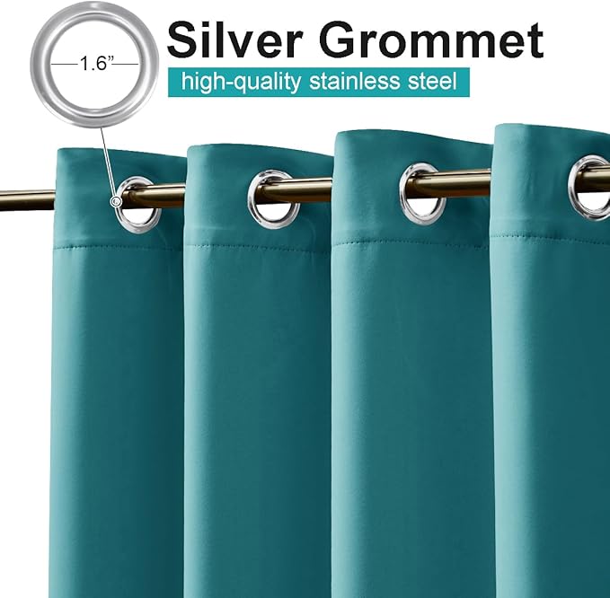NICETOWN 2 Panels Outdoor Curtains Waterproof Fixed Grommet/Back Tab on Top & - Image 4