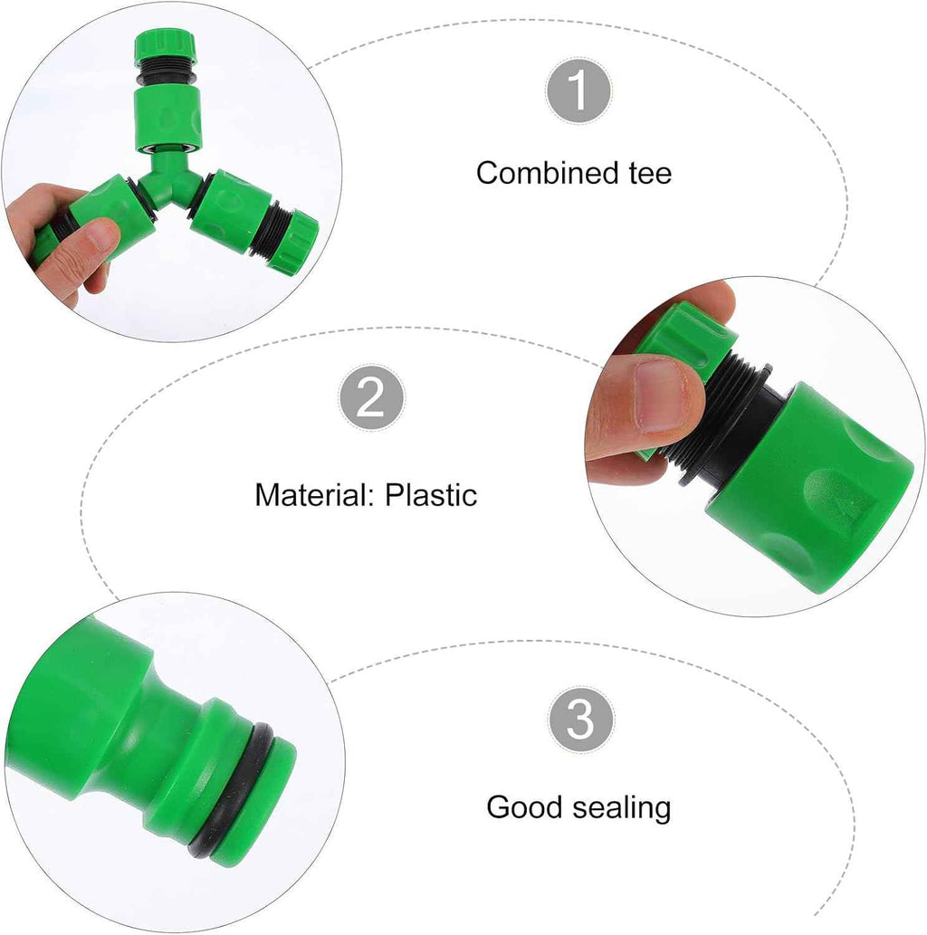 7Pcs Garden Hose Irrigation Connector Set with 6 Seal Rings, Plastic Tube Adapter Fittings for Outdoor Watering and Garden Hose Repair