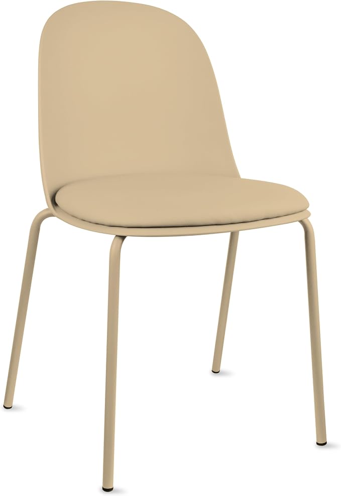 2xhome Parent Modern Stackable Armless Dining Chair | Plastic Shell Seat - Image 5