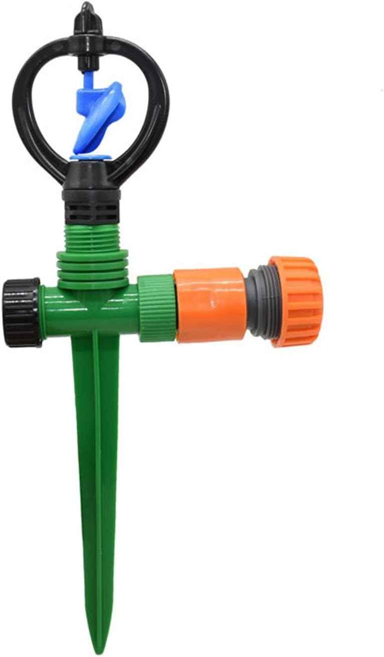 Hose Connector Rotary Garden Lawn Sprinkler with Stand Rotary Sprinkler Head Gardening Watering Gardening Water Irrigation 1PC (Color : 3I4 Hose)