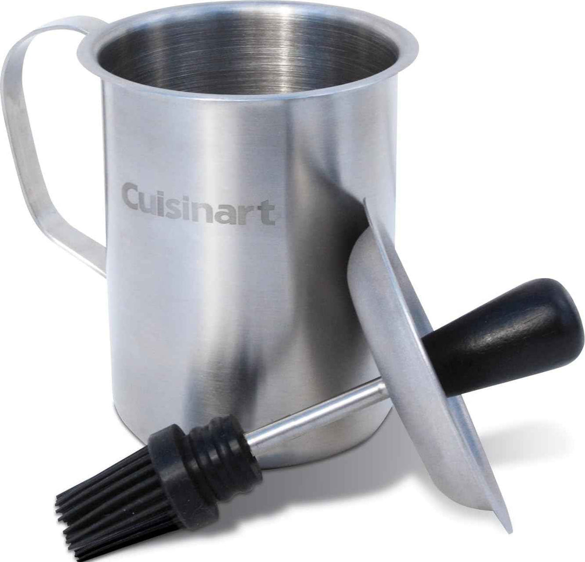 Cuisinart Sauce Pot and Basting Brush Set, 16 oz. Stainless Steel Grill Accessory with Silicone Basting Brush for Cooking & BBQ, Easy to Clean BBQ Accessories for Smoking and Grilling