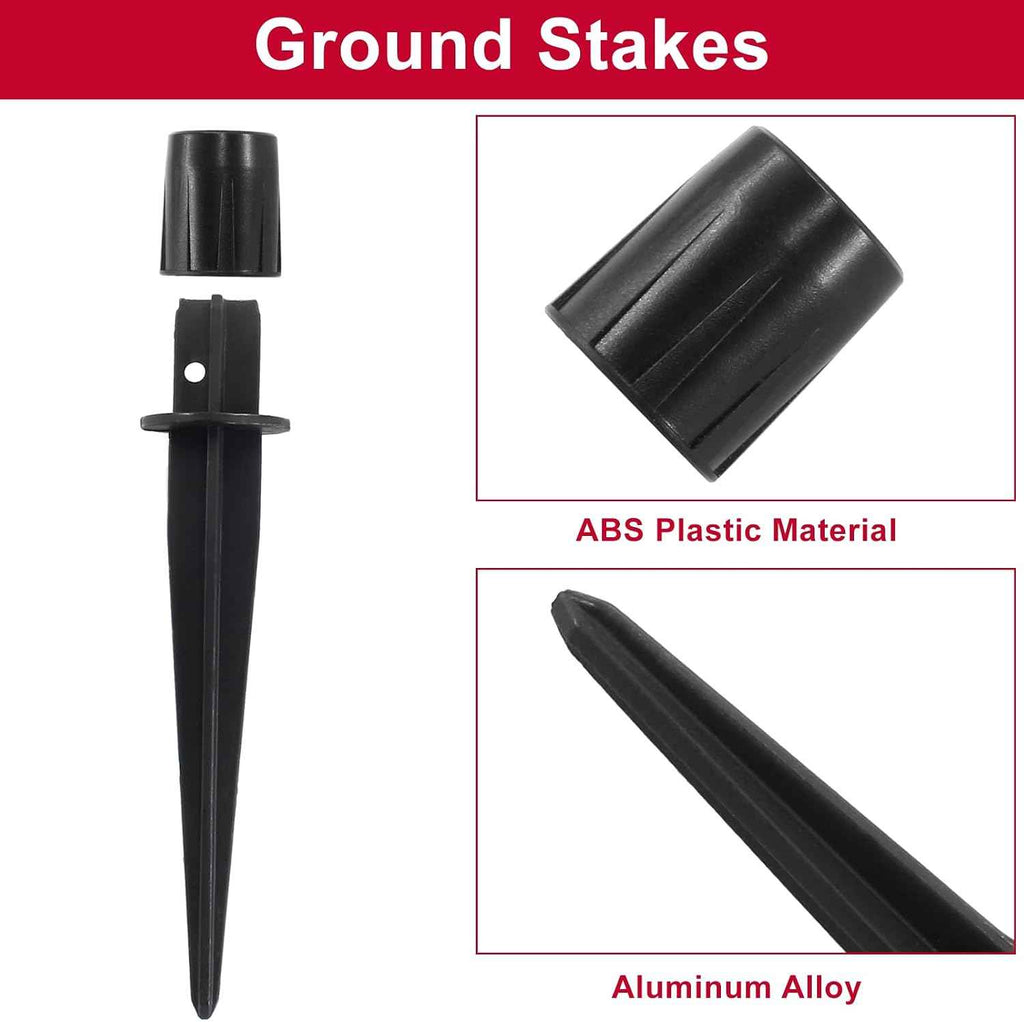 Biaungdo Metal Solar Light Replacement Stakes, 5.3 Inch, Black, 8 Pack | Metal Stakes, Outdoor Ground Stake, For Yard Landscape Garden Pathway Patio, Lamps Pole