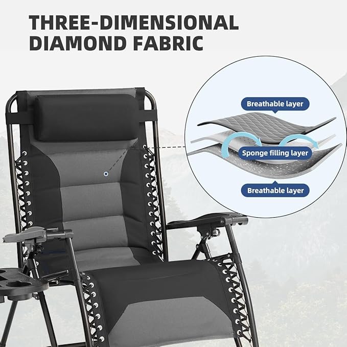 Zero Gravity Chair Set of 4 Oversized Padded Recliner - Image 6