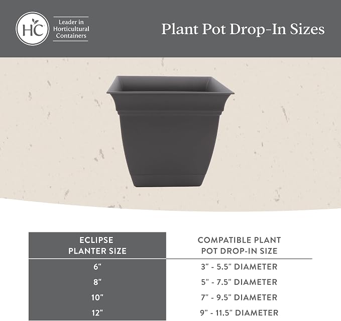 The HC Companies 10 Inch Eclipse Square Planter Pots - Image 7
