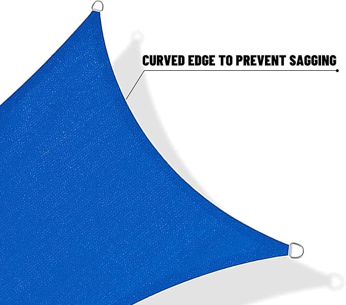SUNNY GUARD Sun Shade Sail 8' x 10' Rectangle Blue UV Block Sunshade - Image 7