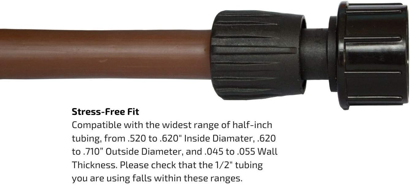 3-Pack 1/2 Inch Drip Irrigation Tubing to Faucet/Garden Hose Adapter - Reusable Connector Fittings for Most Rain Bird, Orbit, Dig, Toro 1/2 or 5/8 Tubing x 3/4" FHT