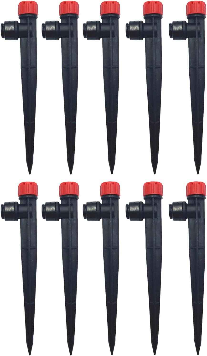 10Pcs Professional 360 Degree Rotating Watering Irrigation Sprinkler Sprayer Stake Connector Farm Greenhouse Plant Drought Plant Irrigation