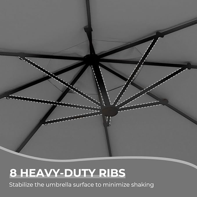 Grand patio 12FT Outdoor Offset Umbrella Large Round Aluminum Cantilever - Image 8
