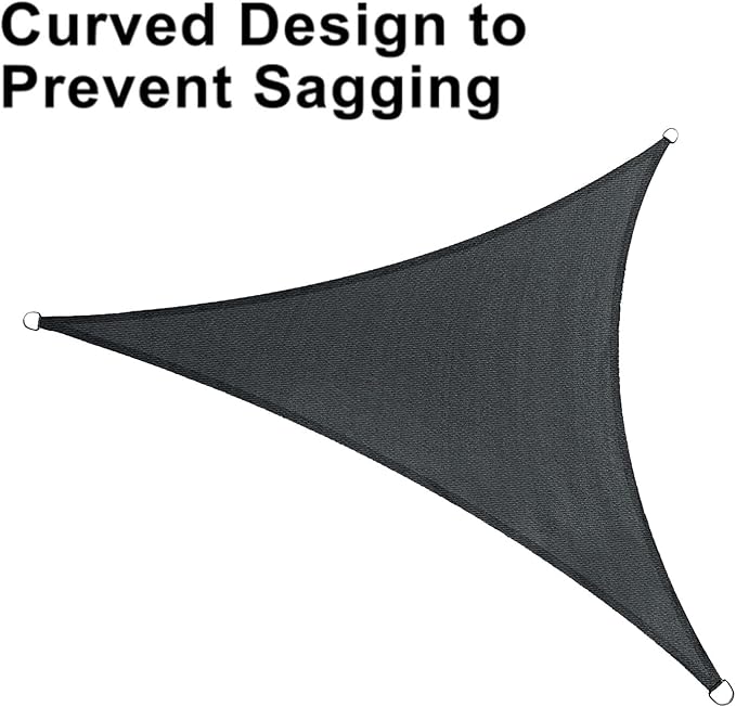 LOVE STORY Custom Size 6'x12'x13.4' Graphite Grey Sun Shade Sail Right Triangle - Image 6