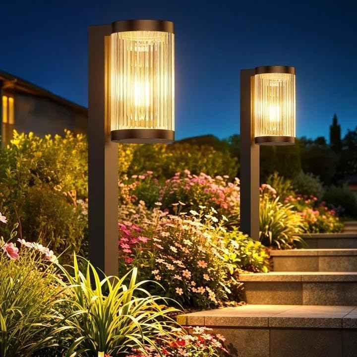 ELECLINK Solar Pathway Lights Outdoor, 2 Pack Upgraded Outdoor Solar Lights for Outside Super Bright Up to 15Hrs, IP65 Waterproof Solar Garden Lights for Sidewalk Driveway Decor Landscape Ligthting