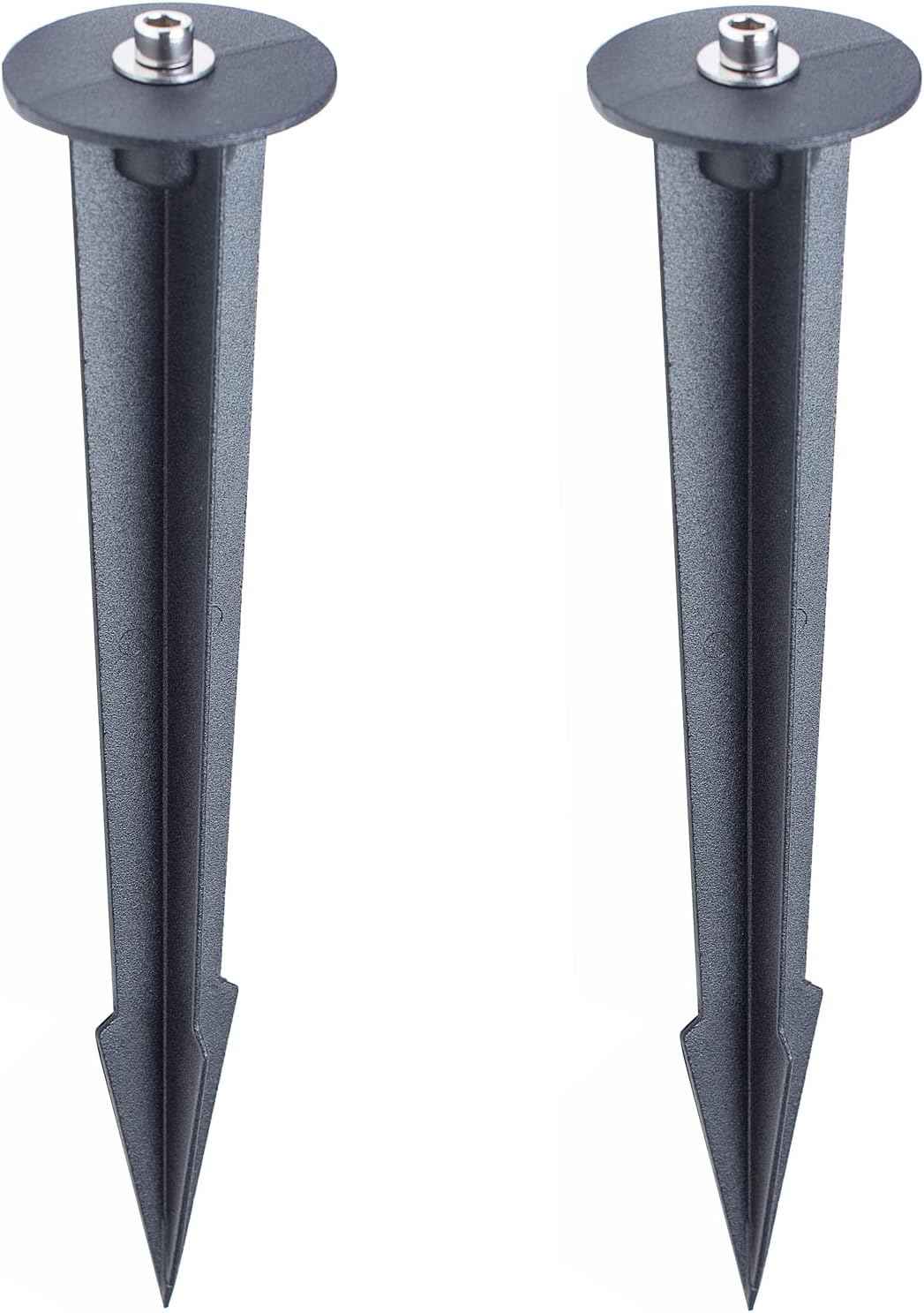 Metal Ground Stake Spike for Outdoor Landscape Spot Flood Pathway Solar Light Replacement Light Stake Spike Part Holder,10.4" Long(2 Pack)