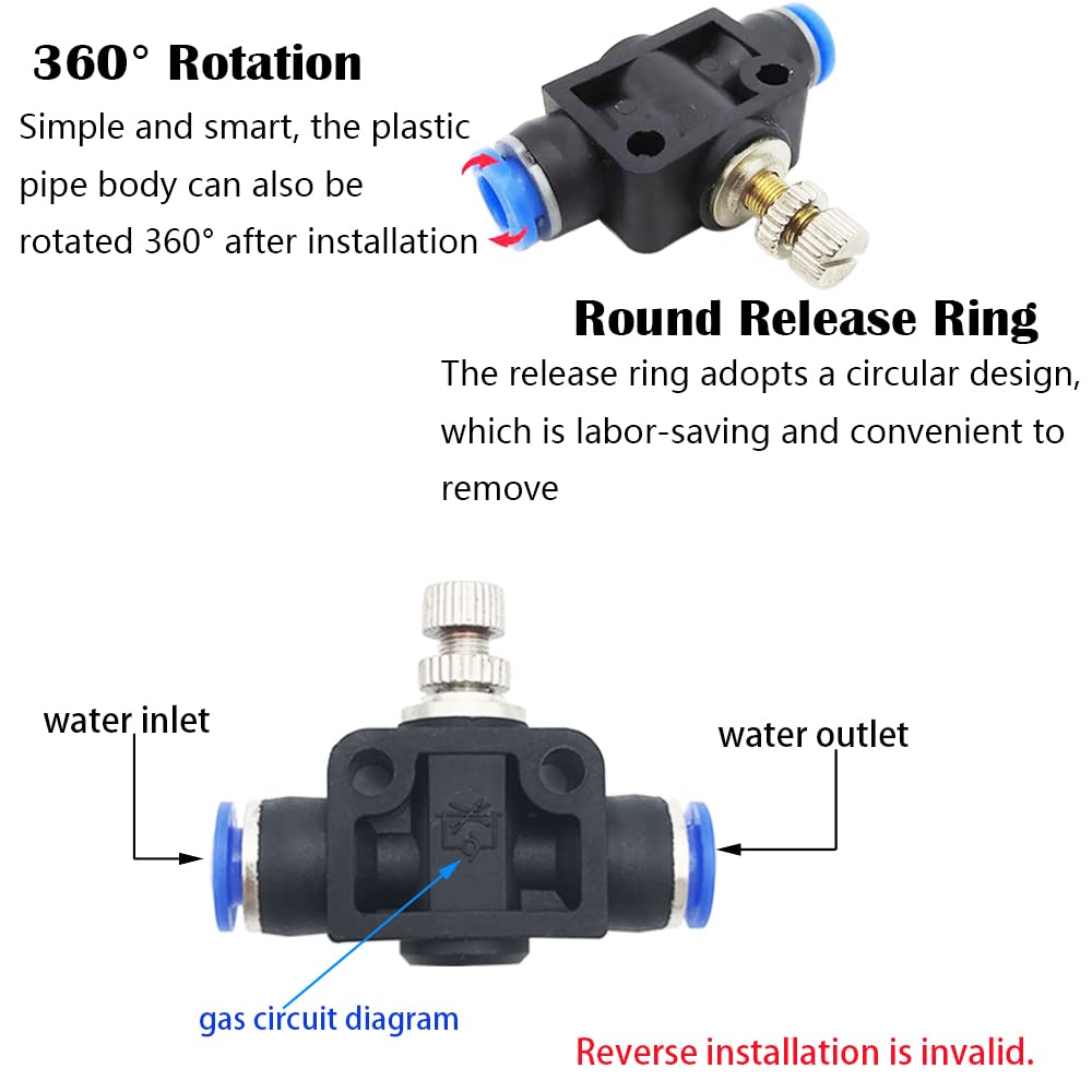 CESFONJER 5M PE Air Hose Pipe Tube Kit, with 6 Pcs Quick Sprinkler Head Universal Adjustment, Watering and Flower Watering Irrigation Micro Spray New Nozzle and 10 Pcs Air Push Quick Fittings