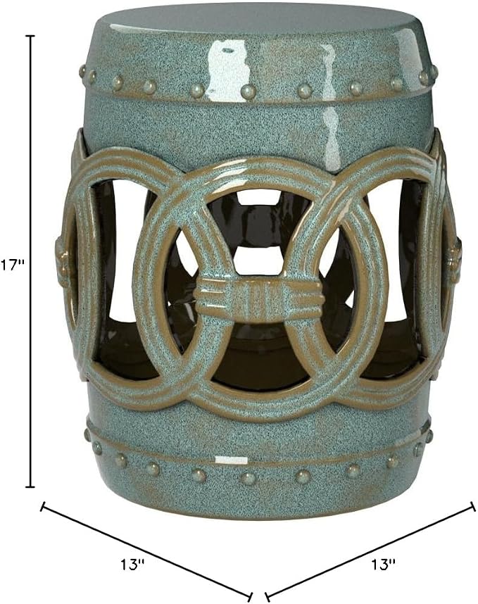 SAFAVIEH Home Collection Double Coin Antique Blue-Green Ceramic Indoor/ Outdoor - Image 3