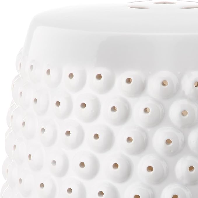 Safavieh Castle Gardens Collection Stella Nail Head White Glazed Ceramic Garden - Image 6