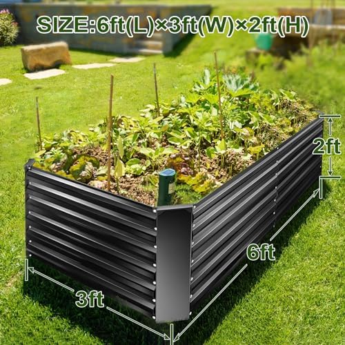 5 x 5 x 1 Ft Galvanized Metal Raised Garden Bed Large Planter Tall