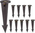 Gardencoin ABS Ground Spikes Stakes Replacement with Brass Insert, 1/2" NPT Thread Side Wire Way, Larger Size 9.44'' x 2.95'' for Landscape Path Lighting, Spotlight, Floodlight (10 Pack)