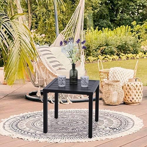 PHI VILLA Outdoor Patio Side Table Set of 2, Outside Coffee Bistro Table - Image 8