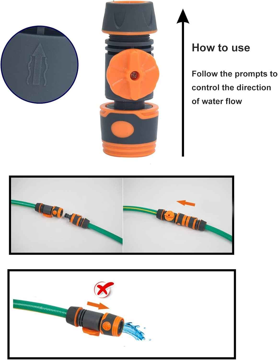 Zerodis Nozzles Sprinklers Drippers Covered Quick Coupling with Rubber Seal for Garden Hose Fittings Easy Installation Durable Plastic Water Pipe Adapters Quick Connector Valve