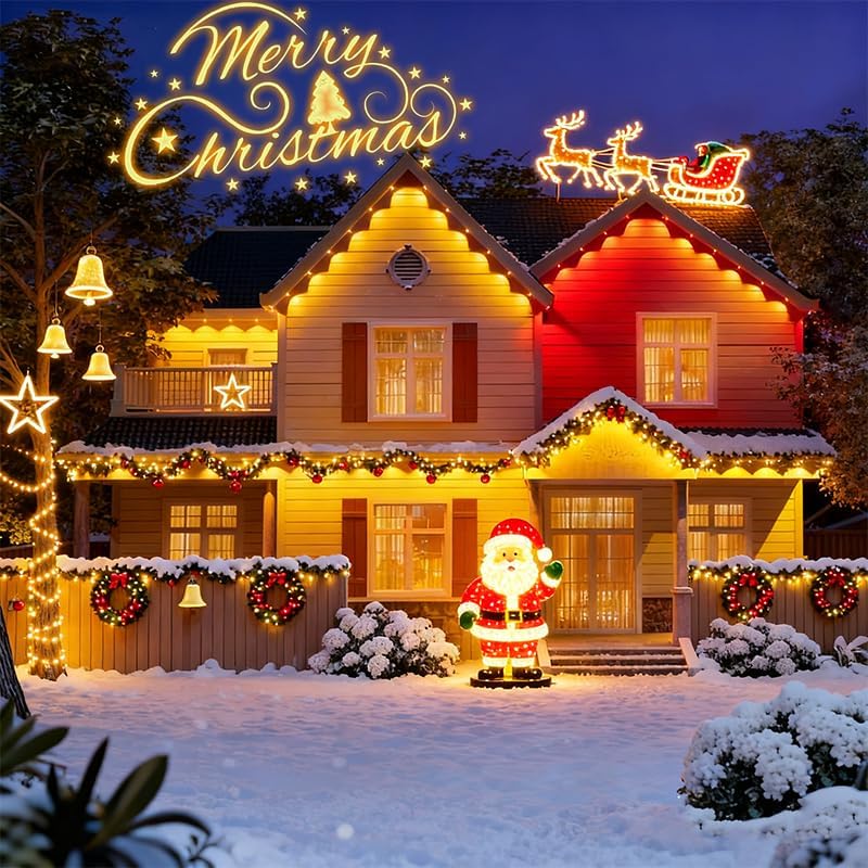Permanent Outdoor Lights for House (5V, 54Ft (36 LED)) | Smart Outdoor Christmas Lights, IP67 Waterproof, with 213 Modes for Holiday,Party, Daily, APP/Remote Control