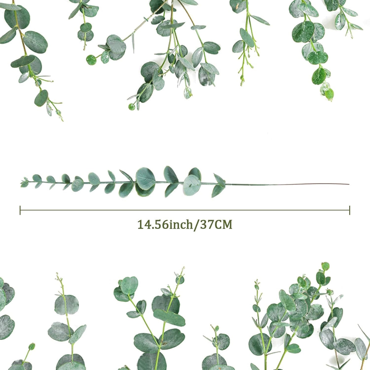 Sukh 24pcs Artificial Eucalyptus Stems - Faux Eucalyptus Branches Decor | Realistic Fake Greenery Plant, Flower Bouquet for Vase Filler, Wedding Centerpiece, Christmas, Home Indoor Outdoor Decoration