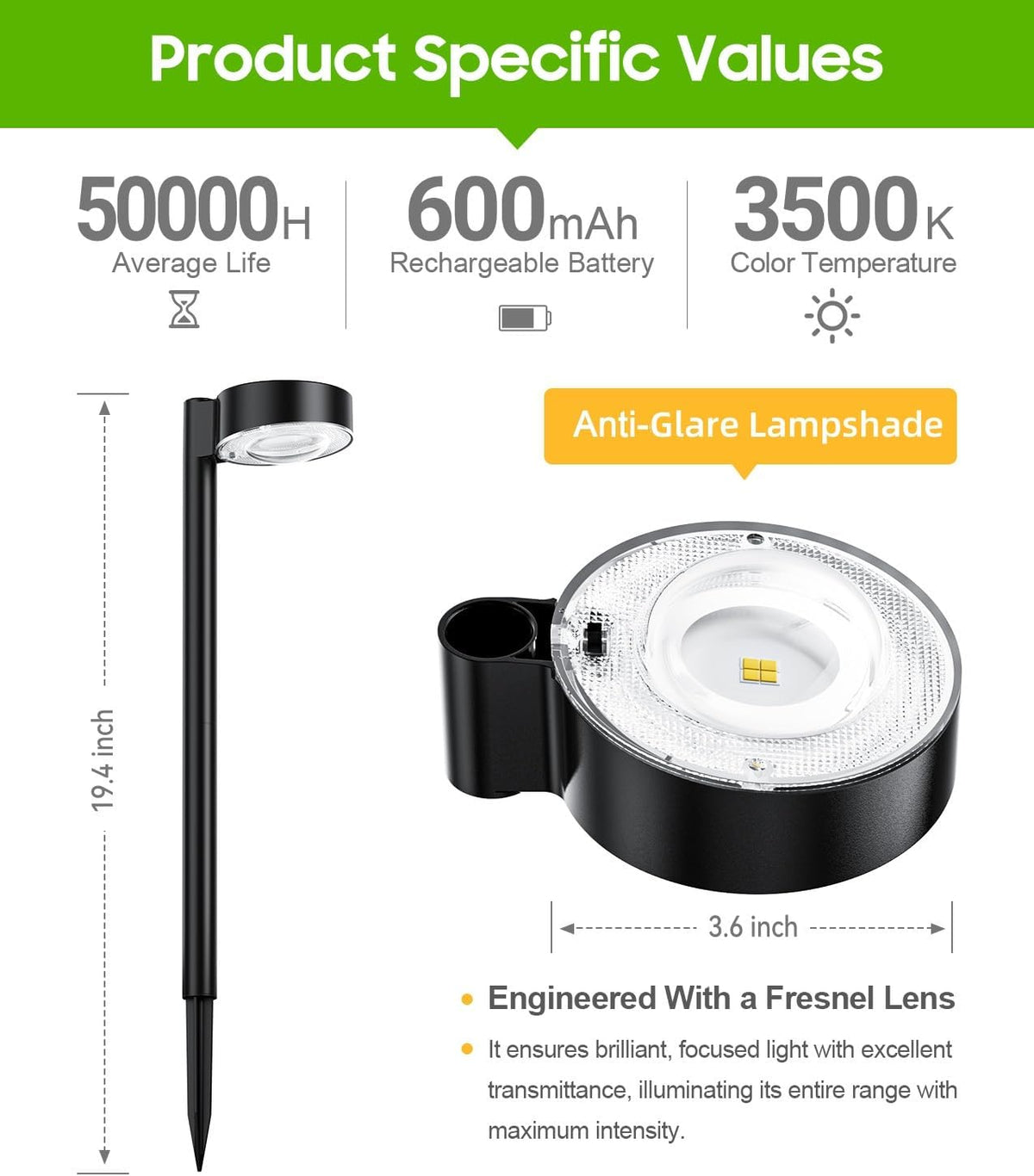 ELECLINK 12 Pack Solar Pathway Lights Outdoor, Solar Powered Landscape Path Light with Larger LED Lens, Brighter Up to 12 Hrs Waterproof Outdoor Solar Light for Yard Garden Walkway Driveway Sidewalk