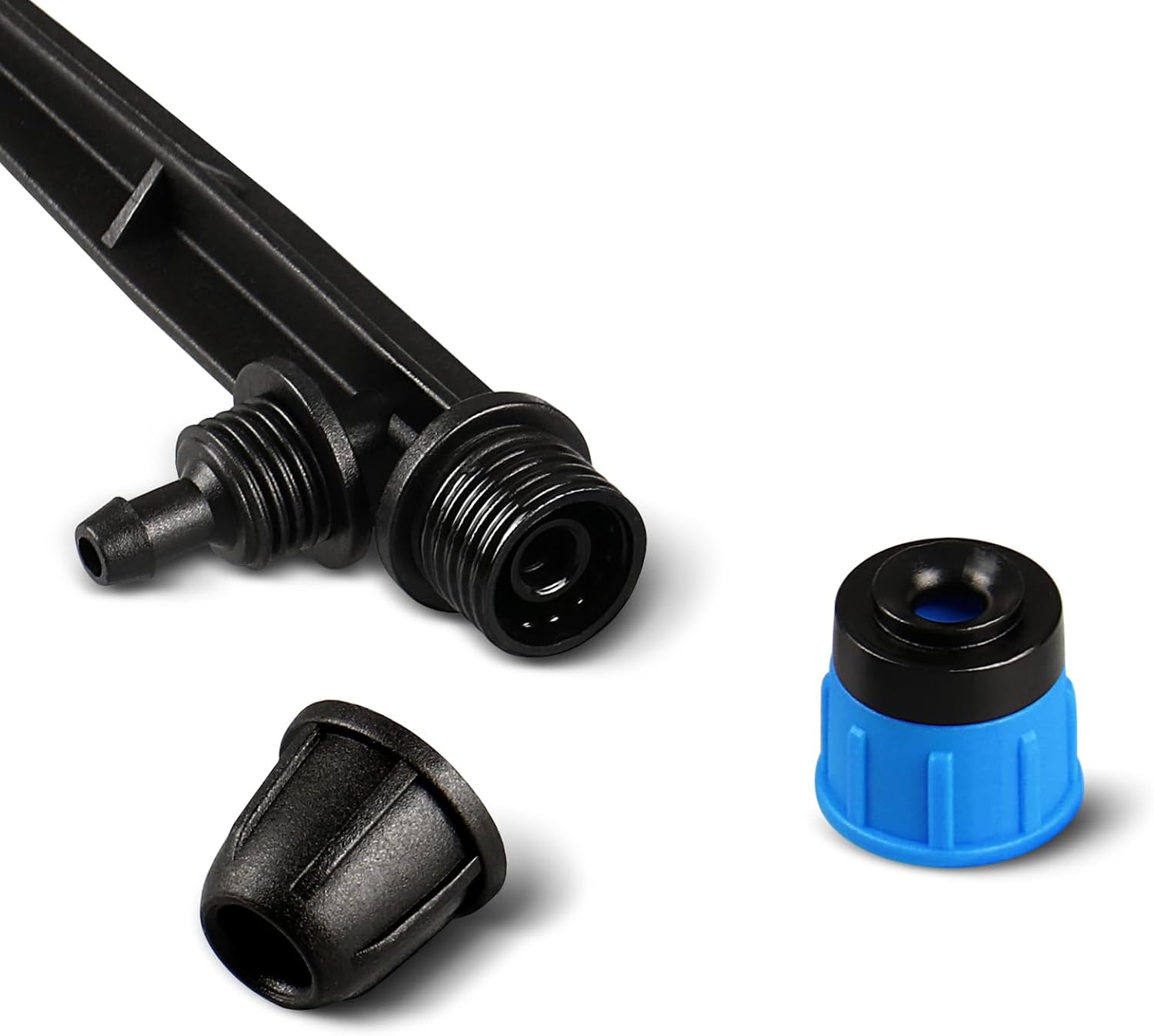 Gardrip 55 Pieces Drip Emitters Fan Shape with Stake for 1/4" Irrigation Tubing: Adjustable 360 Degree Water Flow Irrigation Universal Vortex Sprayer On 5" Stake Drip Pipe Sprinklers Fittings