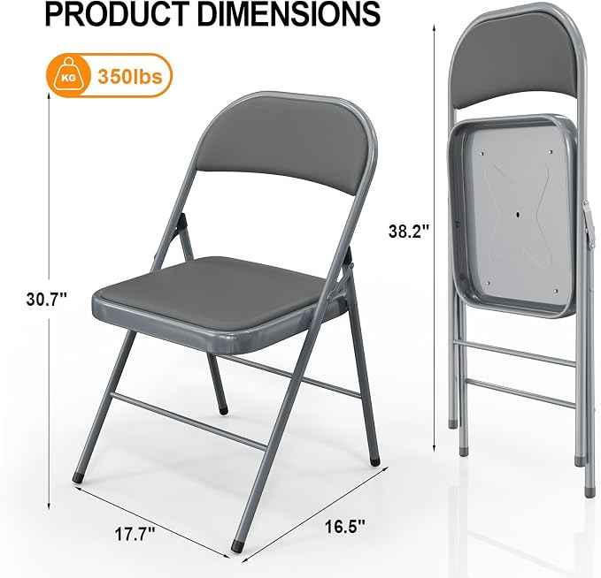 VINGLI 8 Pack Folding Chairs