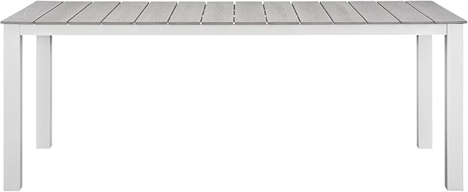 Modway EEI-1509-WHI-LGR Maine White Light Gray 80" Outdoor Patio Dining Table - Image 3