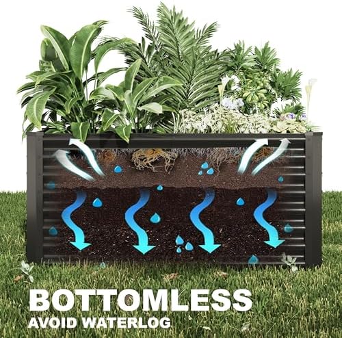 4x2x2ft(2 Pack) Raised Garden Bed Kit, Galvanized Planter Garden Boxes
