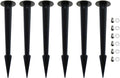 RLECS 6PCS 6.3 Inch Black Metal Threaded Screw Floodlight Grounding Stake Pathway Light/Garden Light Replacement Parts