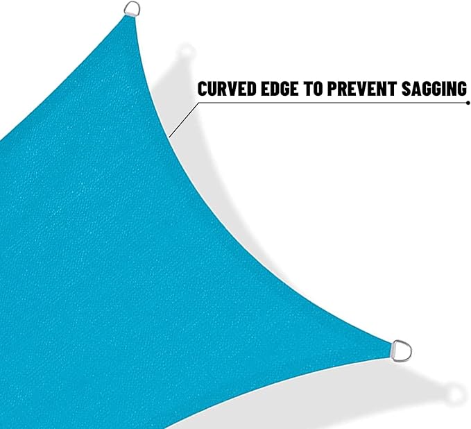 SUNNY GUARD Custom Size 5'x7' Turquoise Blue Sun Shade Sail Rectangle UV Block - Image 7