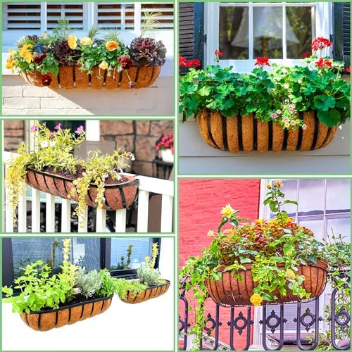 LCHUANG Coco Liners for Planters - 2 Pack 24 Inch Trough Coconut