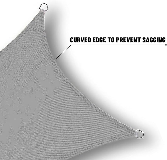 SUNNY GUARD Waterproof Sun Shade Sail 8' x 9' Charcoal Rectangle UV Block - Image 4