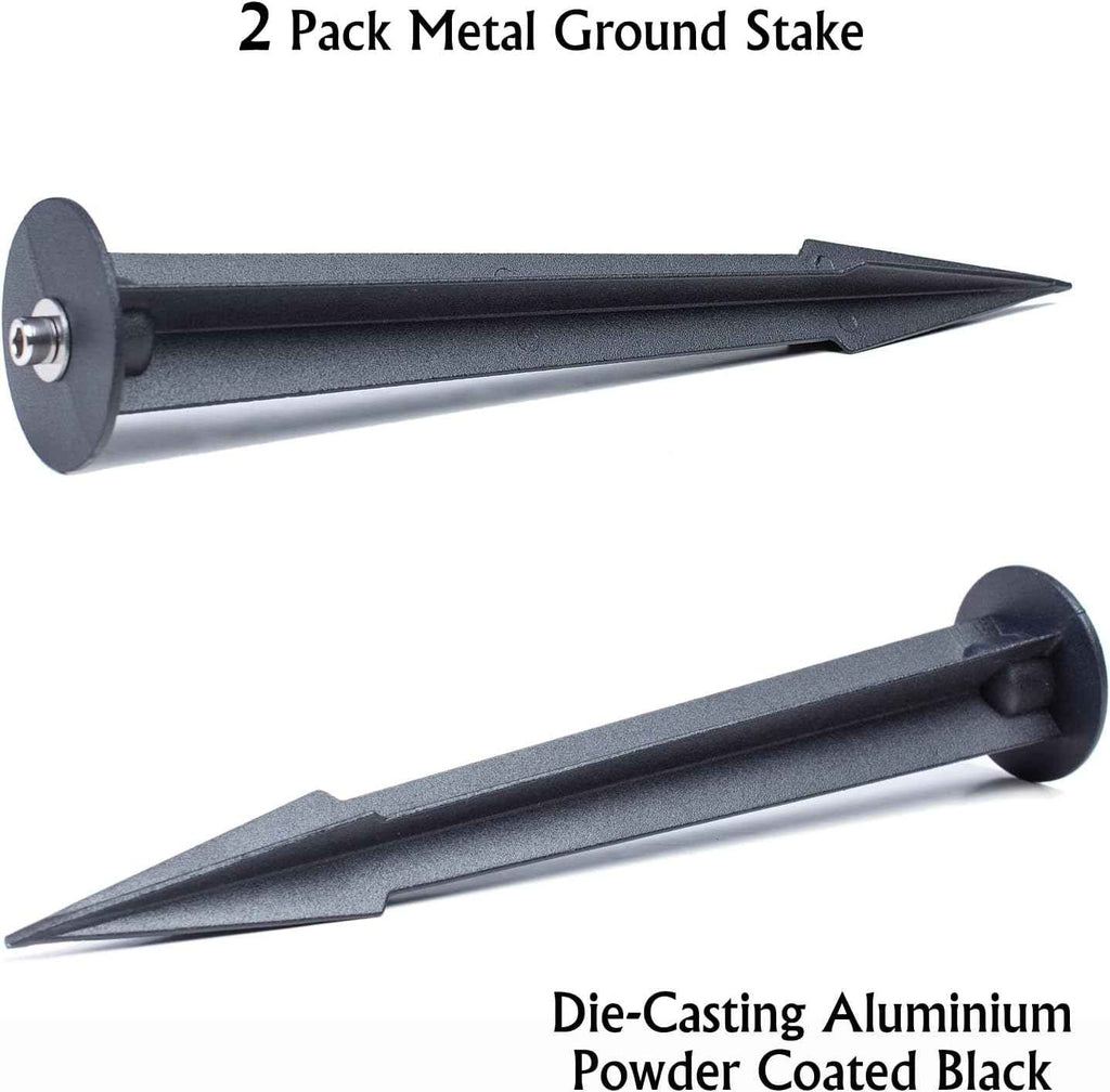 Metal Ground Stake Spike for Outdoor Landscape Spot Flood Pathway Solar Light Replacement Light Stake Spike Part Holder,10.4" Long(2 Pack)