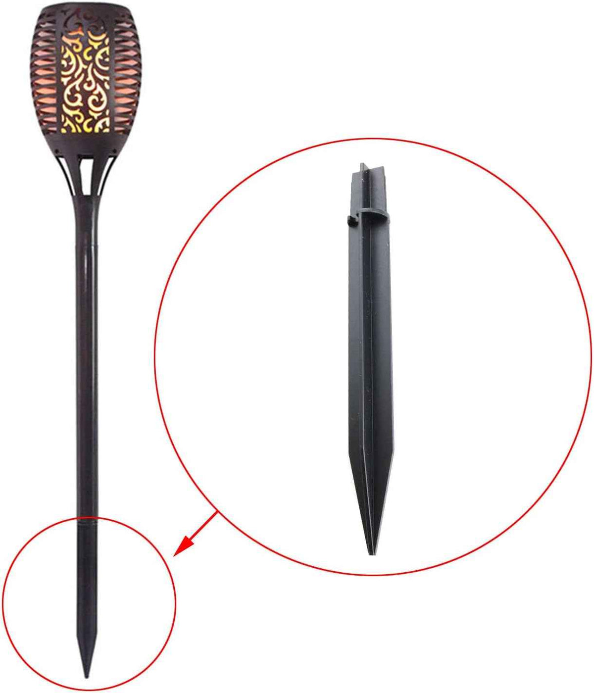 E-outstanding 5Pcs Ground Spikes Stakes Solar Lights Spikes Replacement Ground Stakes Plastic Outdoor Lighting Parts Accessories for Garden Lights