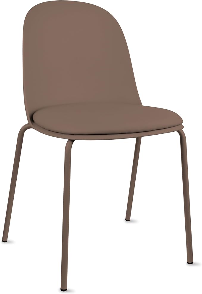 2xhome Parent Modern Stackable Armless Dining Chair | Plastic Shell Seat - Image 5