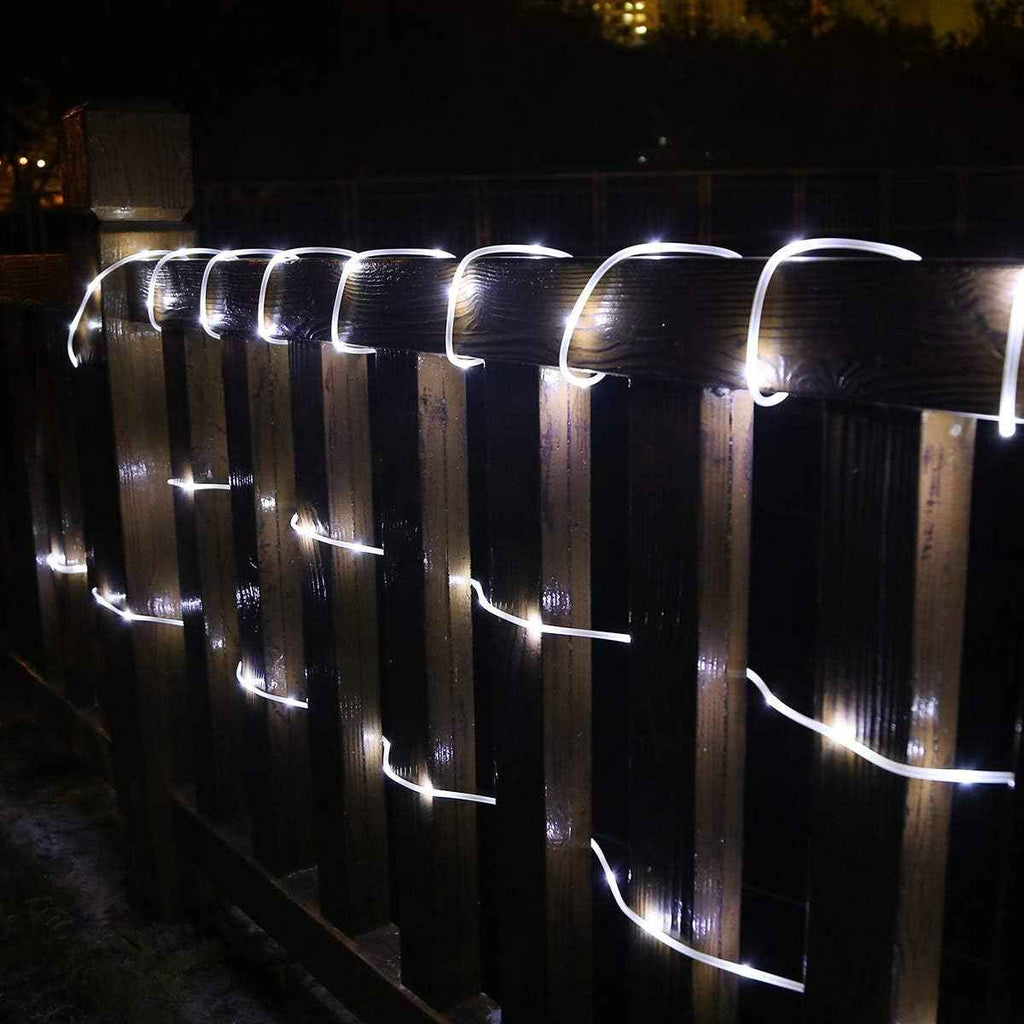 Lighting EVER 33ft Thin Rope Lights Outdoor Waterproof, 6000K Cool White | 1/4" Pencil-Thin Clear Tube, 100 LED Copper Wire Lights, Plug-in Outdoor Decor for Railing Fence Balcony, Not Connectable