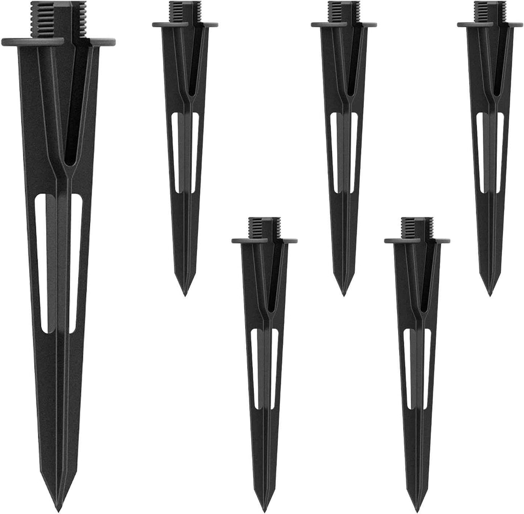 GOODSMANN 6-Pack Metal Ground Spike Stake Replacement for Low Voltage Landscape Lights, 3/4-14 NPSM Threaded Connection, Outdoor Path Light and Spotlight Replacement Stakes